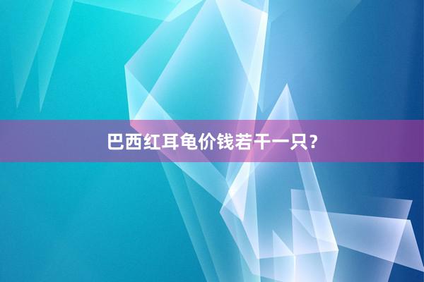 巴西红耳龟价钱若干一只？